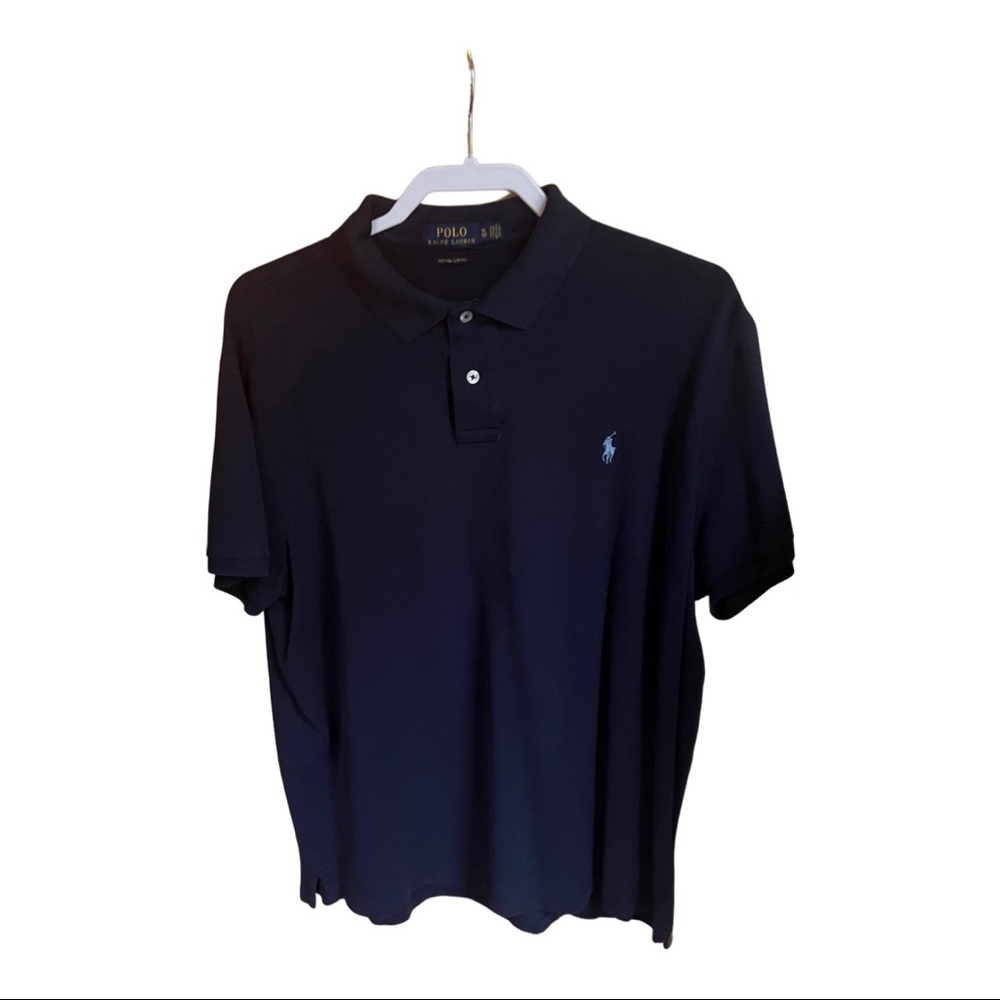 Polo Ralph Lauren Dark Blue Polo with Light Blue Pony Mens Xl Preowned